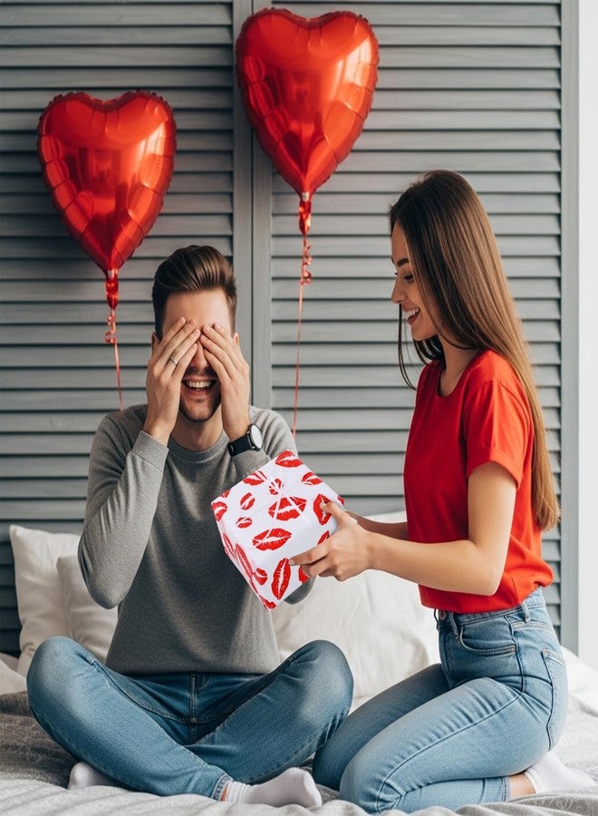 بيشيدا ورق تغليف هدايا بيشيدا بتصميم شفاه حمراء لعيد الحب، عبوة كبيرة، ورق تغليف لأكياس الهدايا، مقاس 14 × 20 بوصة، مناسب لعيد الحب، عيد الأم، أعياد الميلاد، حفلات الزفاف، وأشغال يدوية، وزهور العطلات - 50 ورقة - Image 4